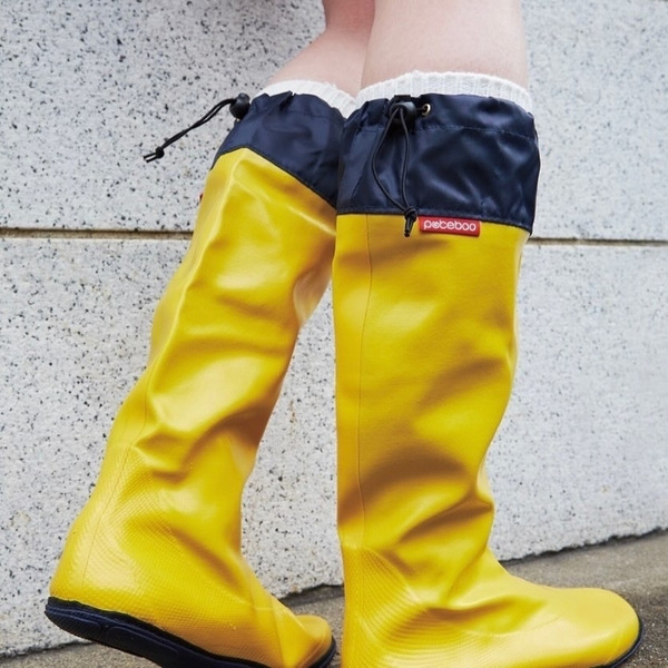 pokeboo 摺疊輕量雨鞋 閃耀黃