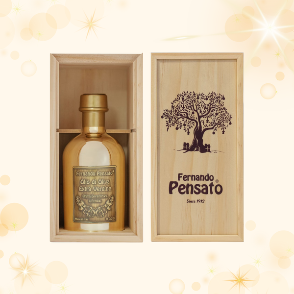 (TBD)FERNANDO PENSATO 🇮🇹義大利潘薩朵｜摩納哥遊艇俱樂部限定販售 杜拜極緻奢華金瓶款木製禮盒_有機特級初榨橄欖油250ml