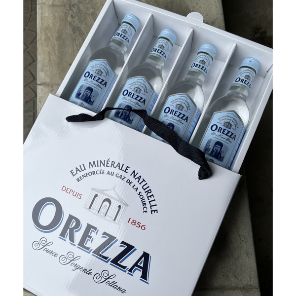 OREZZA 歐瑞拉｜ 🇫🇷法國科西嘉島天然氣泡礦泉水莫蘭迪禮盒_330ml*4入