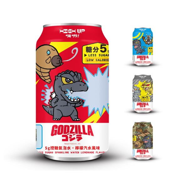 HIGH UP 5g 控糖氣泡水 ( 檸檬汽水風味 ) Q版哥吉拉【箱購】