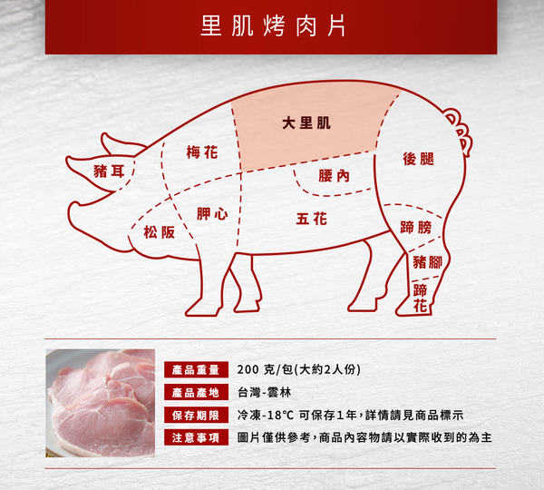 里肌烤肉片200g-(低溫)