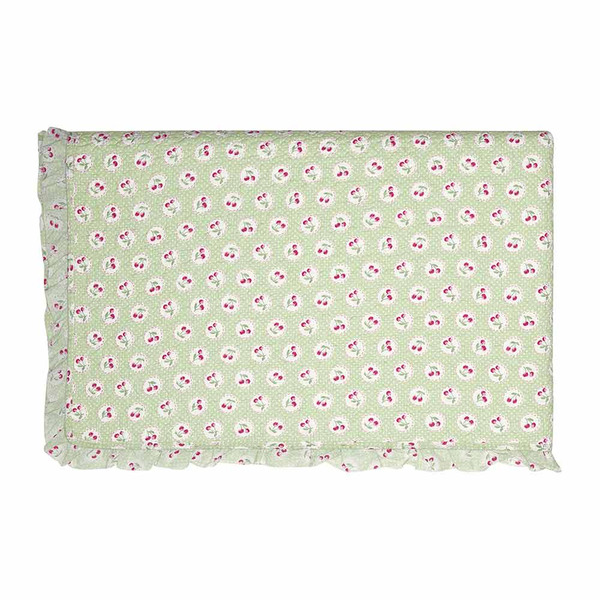 丹麥GreenGate Cherry berry pale green 花邊單人被