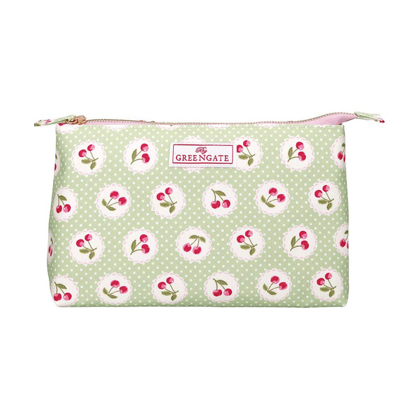 丹麥GreenGate Cherry berry pale green 化妝包 L