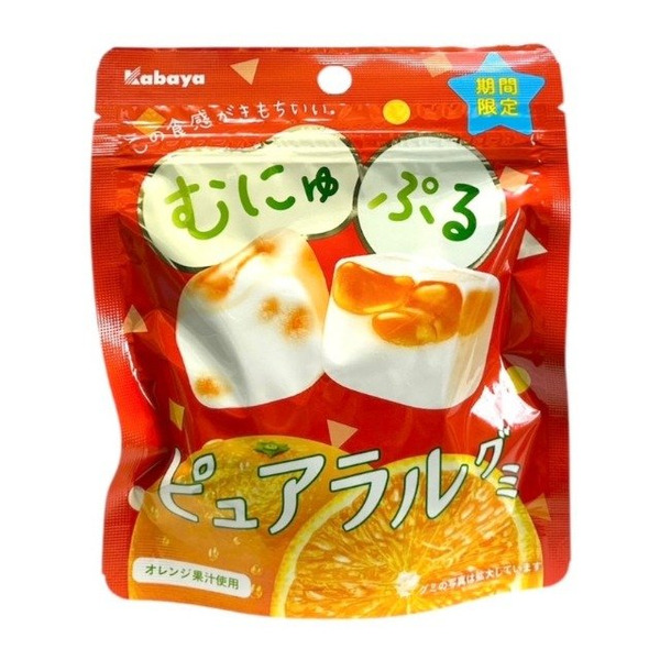 Kabaya Pural 原汁原味水果軟糖 橘子口味 58g..