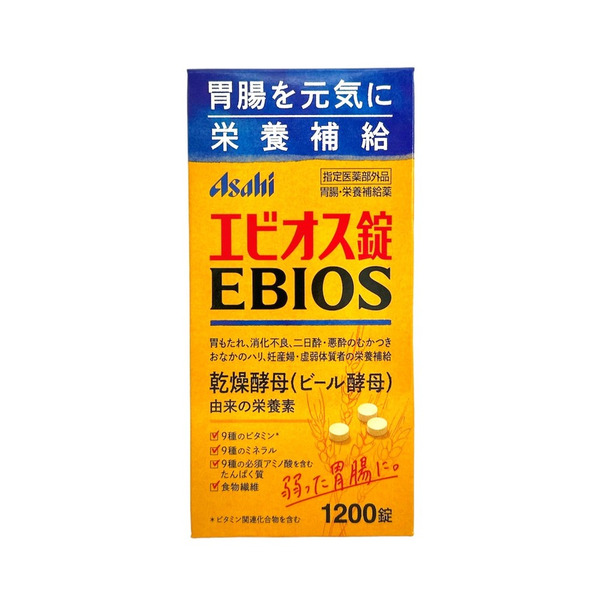 朝日ASAHI EBIOS天然酵母胃腸片 1200顆