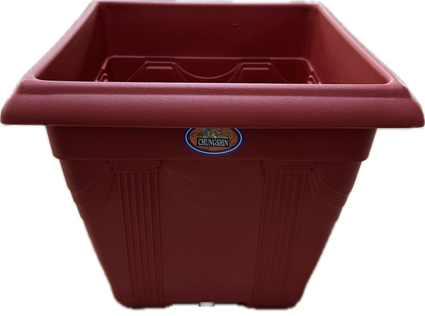 滿750元免運宅配限台中以北地區下單】中興正四方盆有孔1尺~1尺6 黑棕色