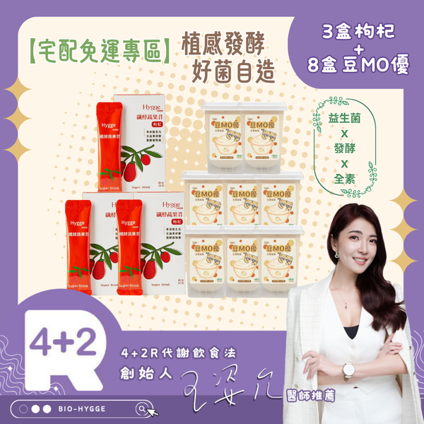 【4+2R專區】宅配免運優惠組 3盒有機枸杞纖酵蔬果昔＋8盒豆漿優格