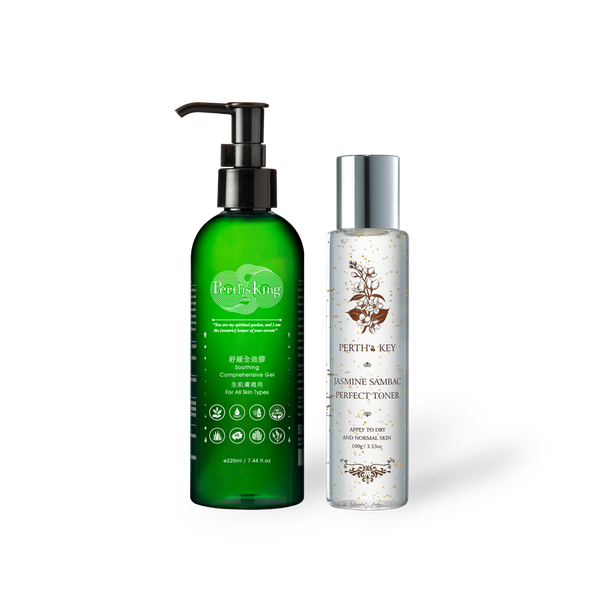 舒緩全效膠220mlx1+聖巴克美顏露100gx1｜全膚質