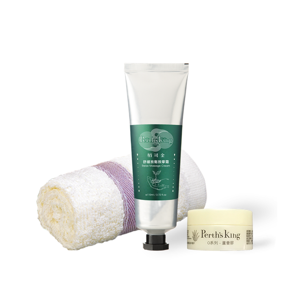 舒緩放鬆按摩霜110mlx1｜贈零系列蘆薈膠15ml+純棉小方巾一組