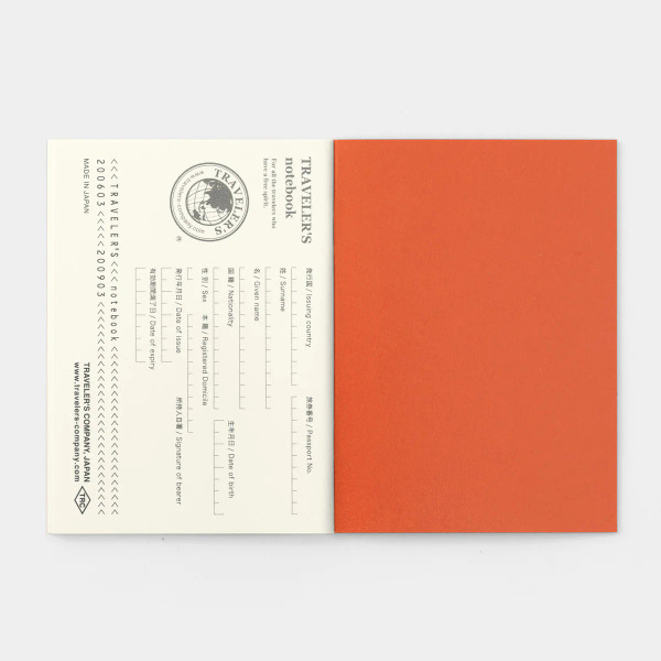 Traveler's Notebook 護照資訊頁