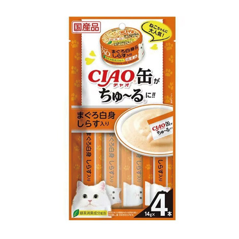 日本CIAO ｜啾嚕肉泥(旨定罐2號鮪魚+吻仔魚)14gx4入