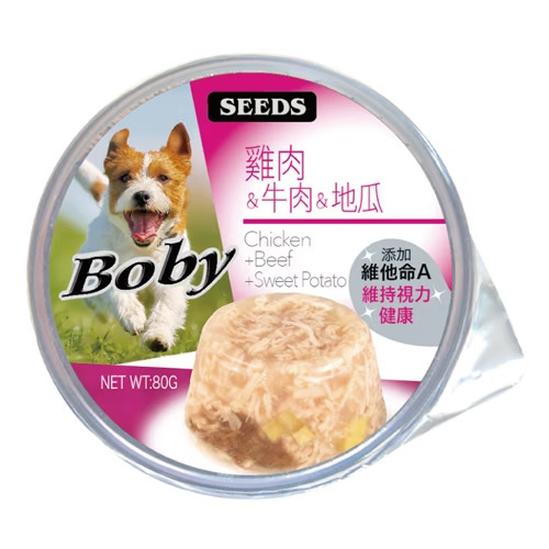 SEEDS｜Boby特級機能愛犬餐杯(雞肉+牛肉+地瓜) 80 (狗副食罐)
