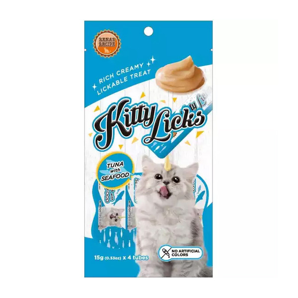 KITTY LICKS｜甜甜貓肉泥-鮪魚+柴魚15g*4入/包 (貓零食)