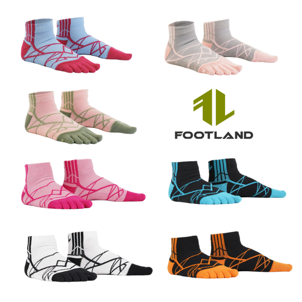FOOTLAND RR 足弓保護短筒五趾慢跑襪-AQ (多色可選)