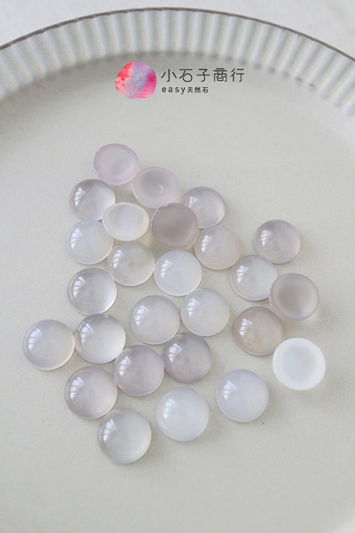 戒面-白瑪瑙(AA)-圓形12x12x5.5~6mm