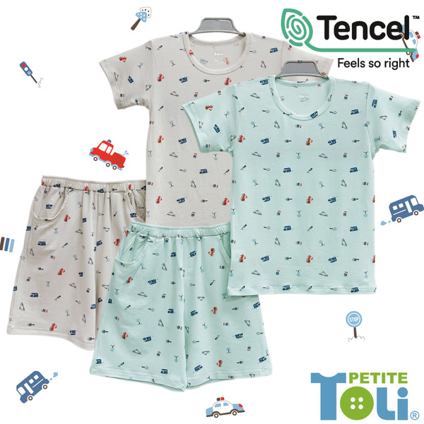 台灣男童萊賽爾短袖套裝