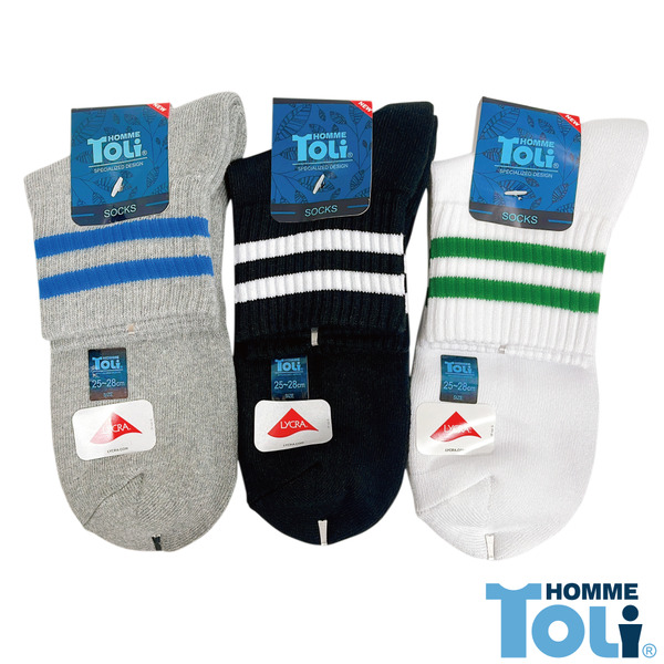 男運動襪(厚底)(黑/灰/白)