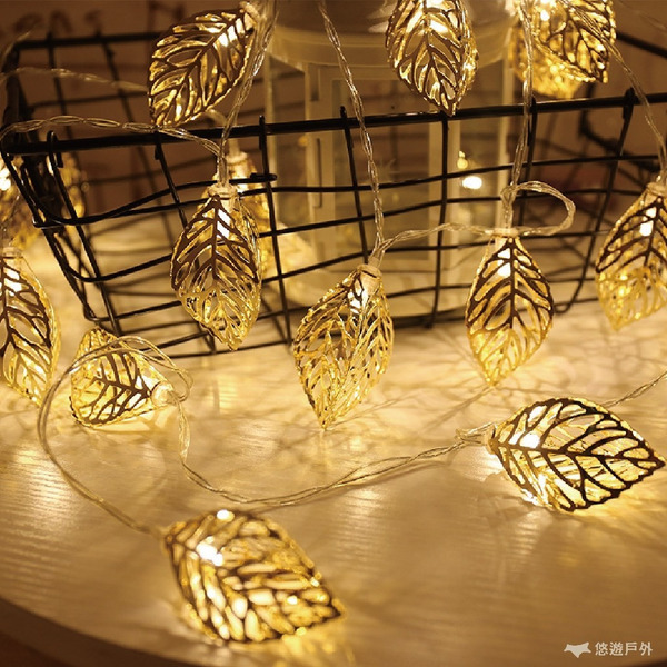 【Camp Plus】簍空金屬USB串燈 LED燈 葉子款 羽毛款 串燈 氣氛燈 裝飾燈 居家佈置 露營美學 悠遊戶外