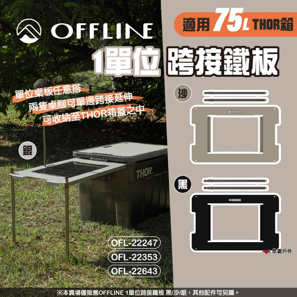 【OFFLINE】 1單位跨接鐵板 3色 OFL-22247/22353/22643 適用75LTHOR箱 悠遊戶外