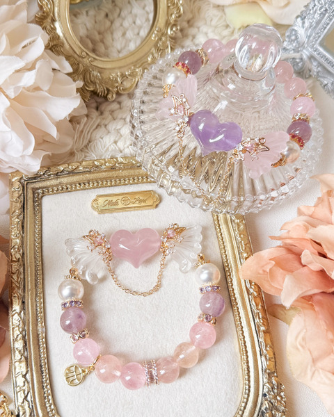 天使之愛｜紫粉晶愛心