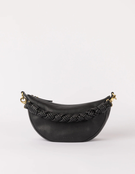 (會員搶先訂)荷蘭O MY BAG - Leo扭繩手提/斜背包 -Soft Grain 皮革 - 經典黑