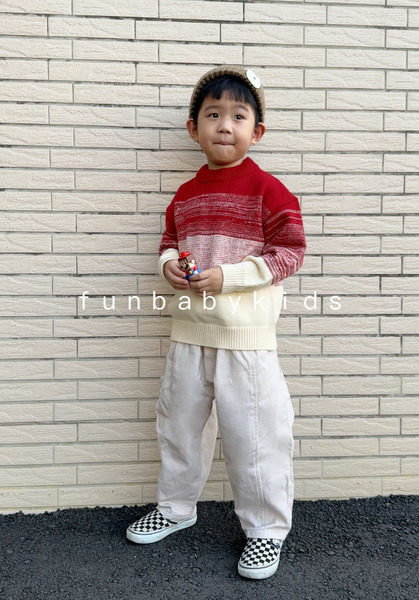 慵懶風漸層撞色針織毛衣(版型微寬鬆)