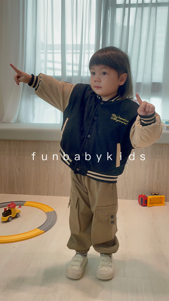 (內裡舖棉)帥氣燈芯絨舖棉棒球外套