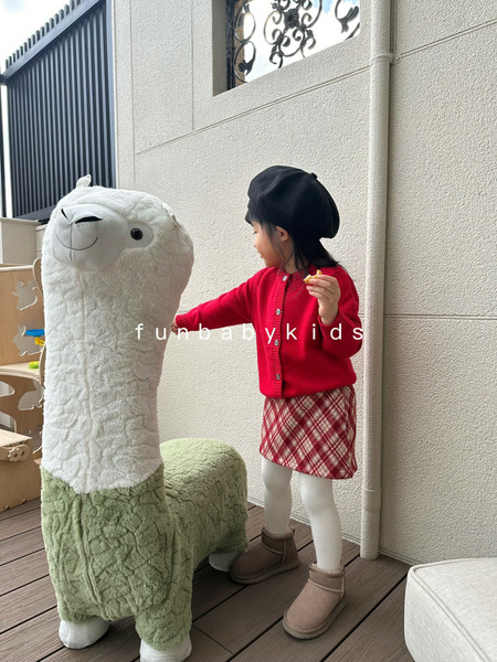 斜格紋針織短裙