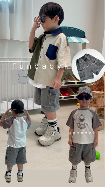 灰黑水洗工裝短褲(版型寬鬆)