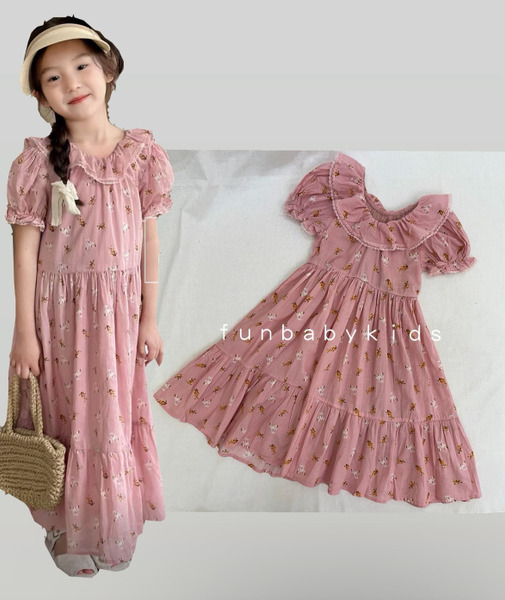 法式浪漫小熊洋裝(版型寬鬆)