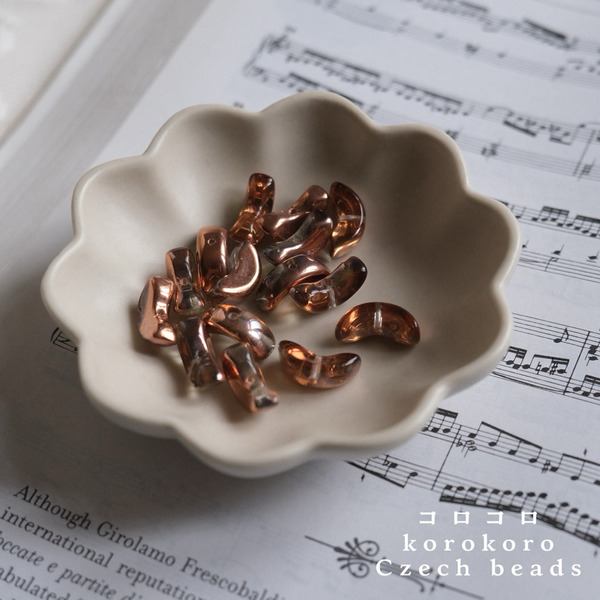 捷克珠 ౨ৎ korokoro 天使翅膀 葉子 雙葉 翅膀 玻璃珠 15mm