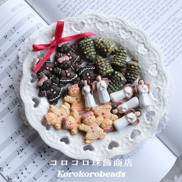 秘魯珠 ౨ৎ korokoro 陶瓷珠 大型珠子 人物系列 仙子 聖誕節 手繪陶瓷