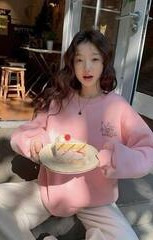 249167 韓系趣味可愛塗鴉加絨衛衣