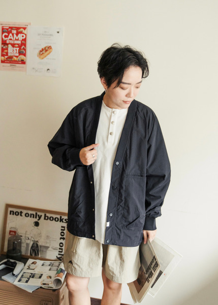 防潑水。輕薄款無領外套 / 2色