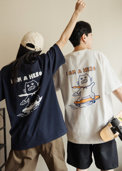 【ame soeur】英雄貓貓。厚磅圖案短袖tee / 3色