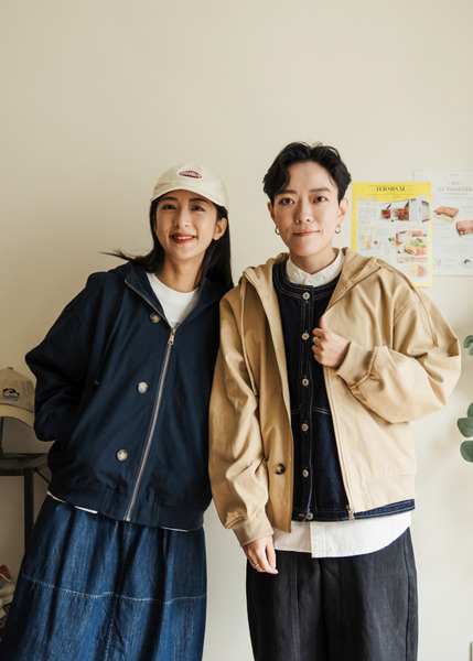 寬寬廓形剪裁。短版棉織連帽外套/ 2色