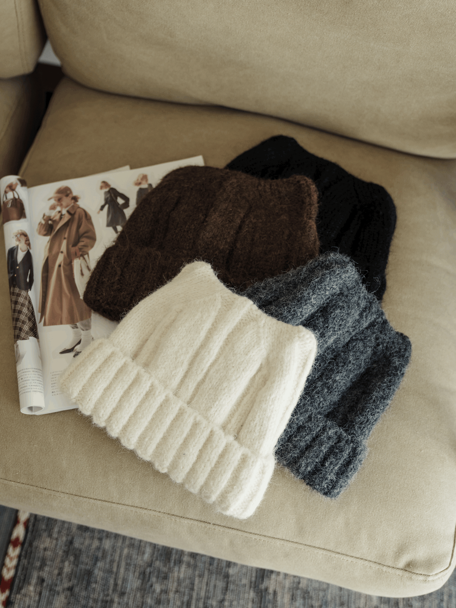 太Q針織貓耳毛帽/ 4色