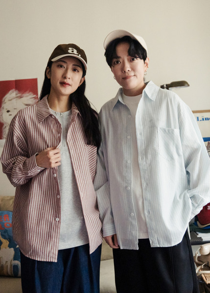 春日漫遊。寬鬆直紋長袖襯衫/ 3色