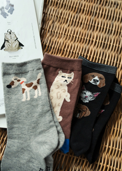 搞怪動物襪三雙組