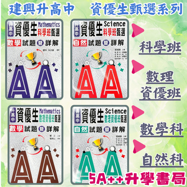 升高中資優生甄選 建興-科學班 數理資優班 試題暨詳解