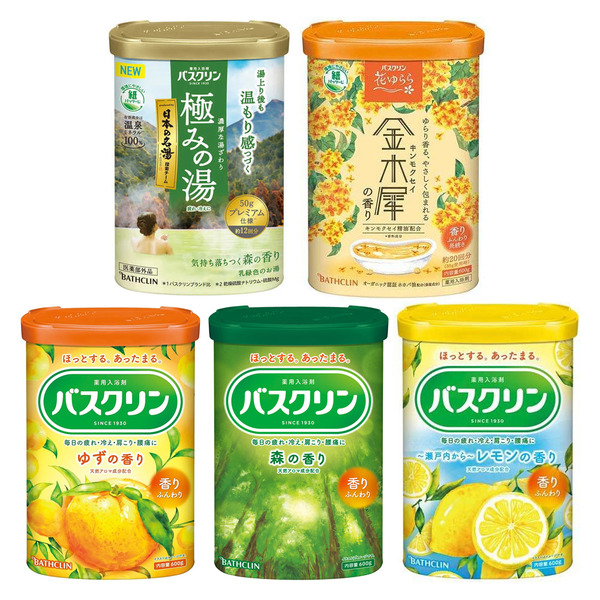 日本製 BATHCLIN 巴斯克林 入浴劑 泡澡粉 溫泉粉 600g 五款味道可選