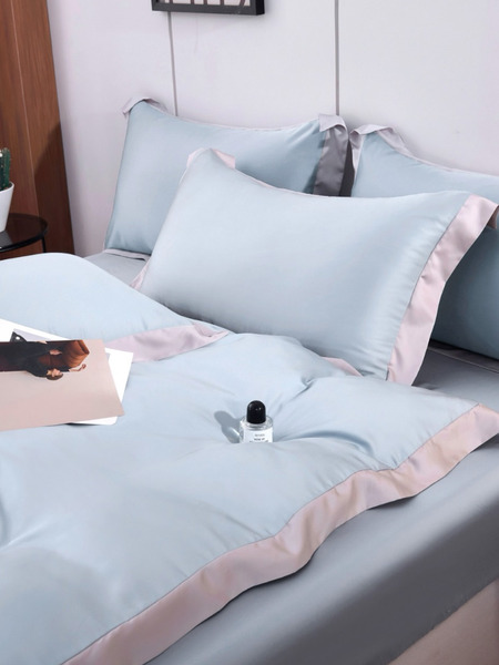 100支 頂級天絲 鋪棉兩用被組 /天空藍