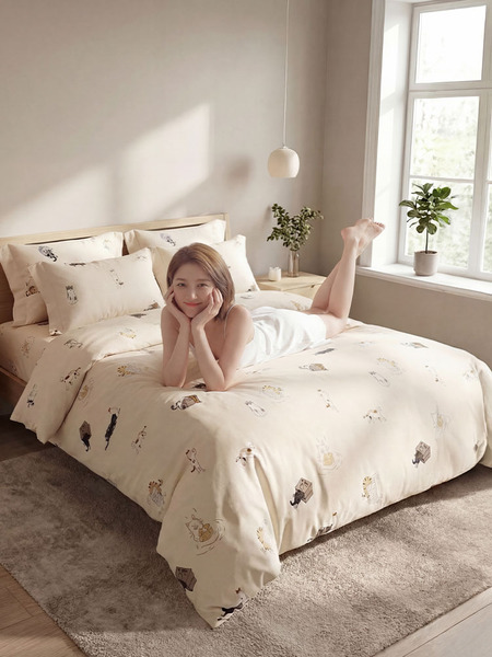 天絲柔感床包組 慵懶時光