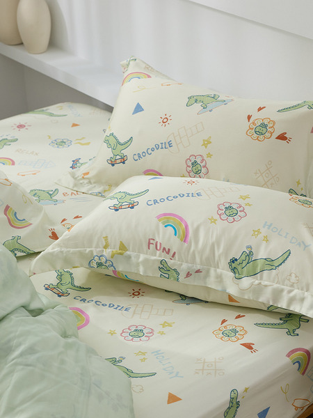 60支 天絲床包組-萌鱷樂園