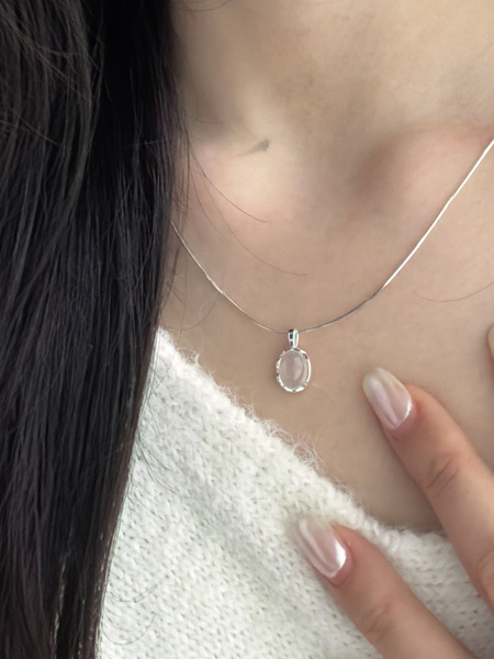 「預購」通體925純銀白瑪瑙鎖骨項鏈⬜️雲霧透光