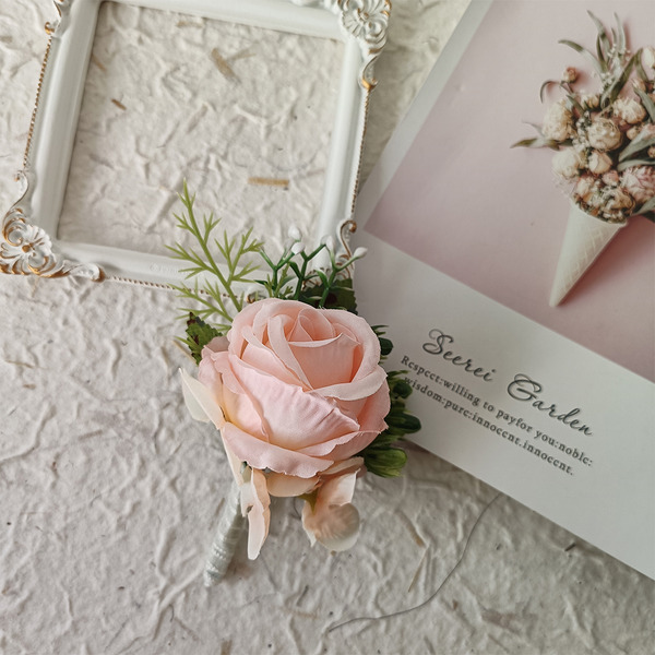 粉色小清新胸花 手花