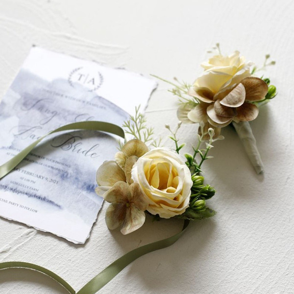 黃色小清新胸花 手花