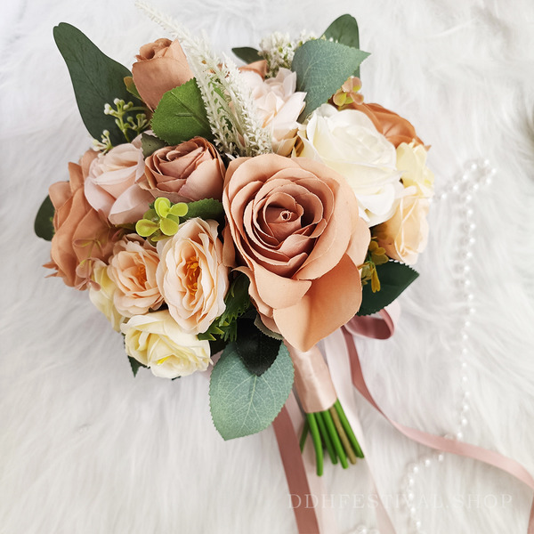 香檳玫瑰捧花 新娘捧花