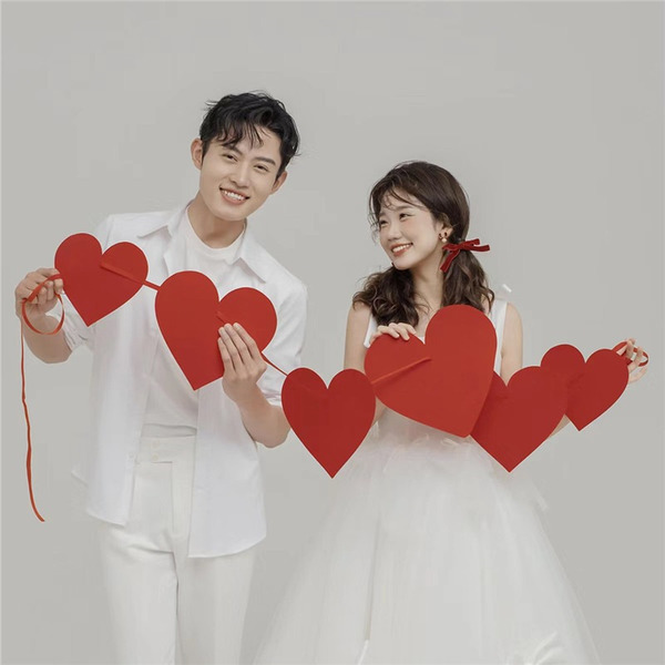 愛心拉旗婚禮道具 拍攝小物