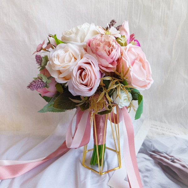粉色歐式捧花 新娘花束